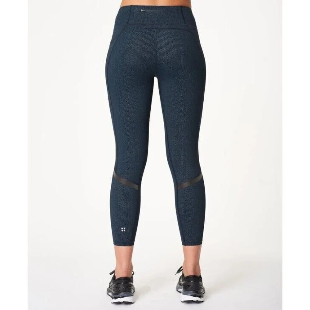 Sweaty Betty Womens Zero Gravity Legging Size XXL Glitter Blue Cropped High rise - Picture 1 of 8